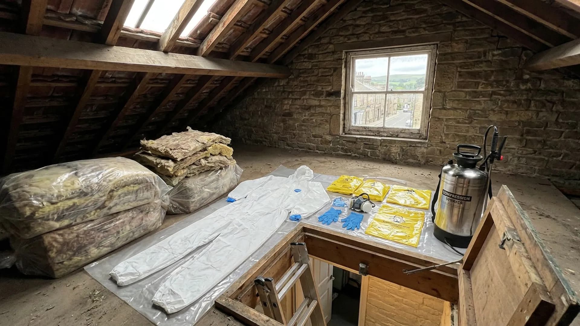 Biohazard cleaning and decontamination setup in Otley property
