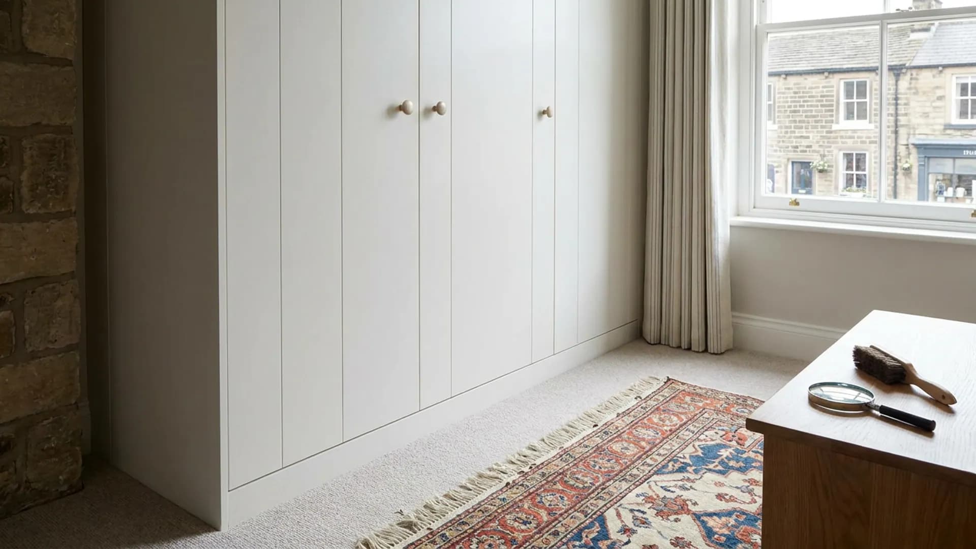 Carpet beetle fabric damage inspected in a Ilkley property