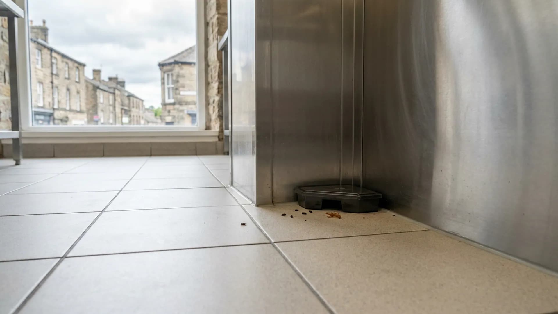 Cockroach monitoring point in a Ilkley commercial kitchen