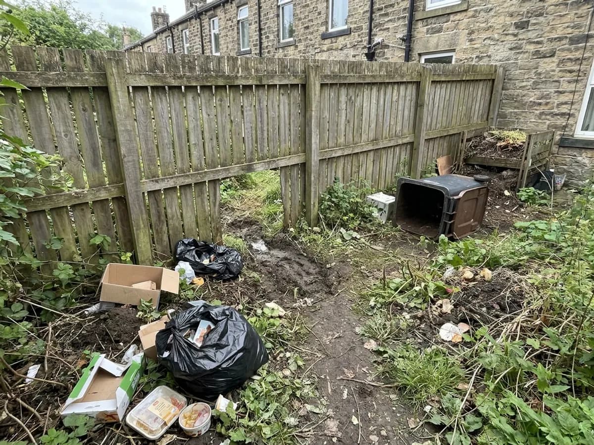 Fox activity signs checked around a waste and boundary area in Otley