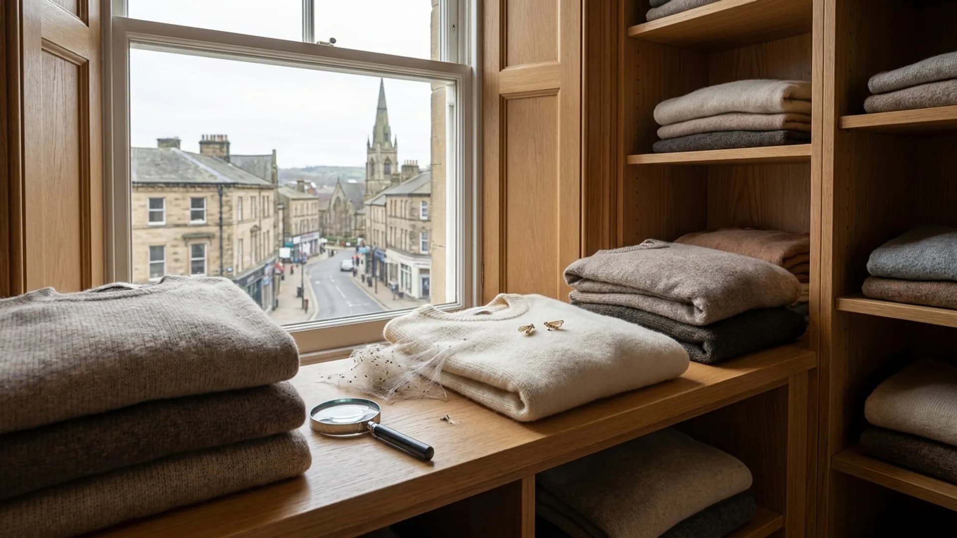 Moth control inspection around wardrobes and textiles in Halifax