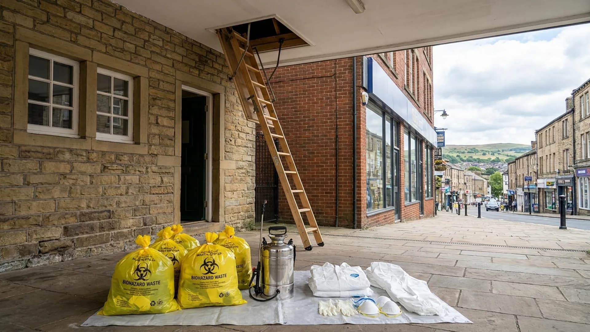 Biohazard cleaning and decontamination setup in Halifax property
