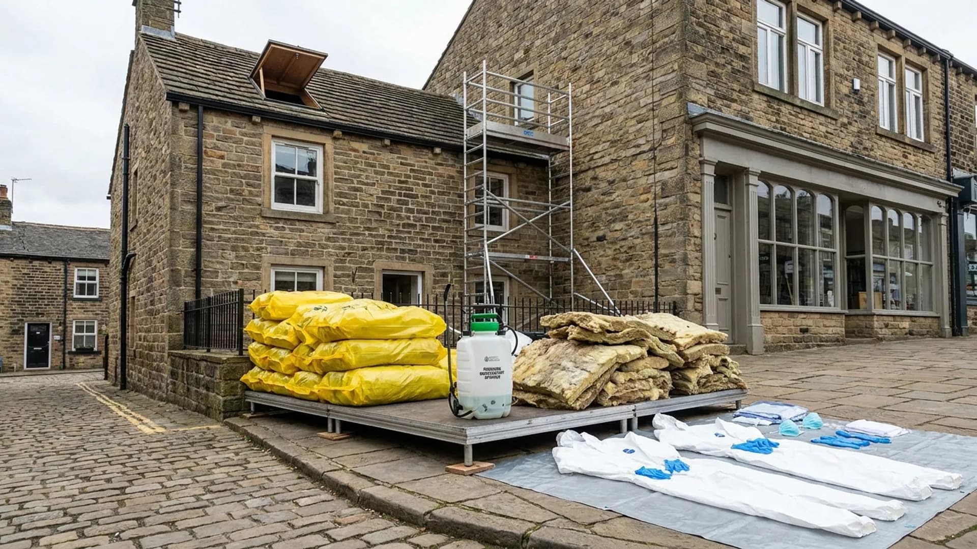 Biohazard cleaning and decontamination setup in Ilkley property