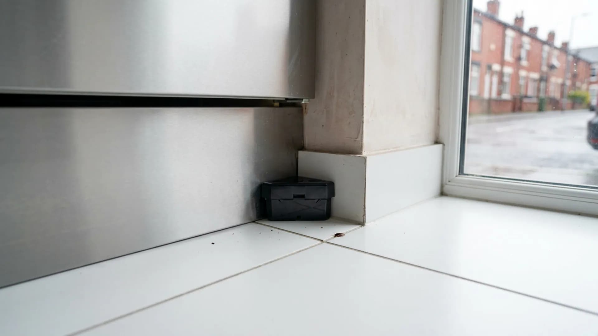 Cockroach monitoring point in a Leeds commercial kitchen