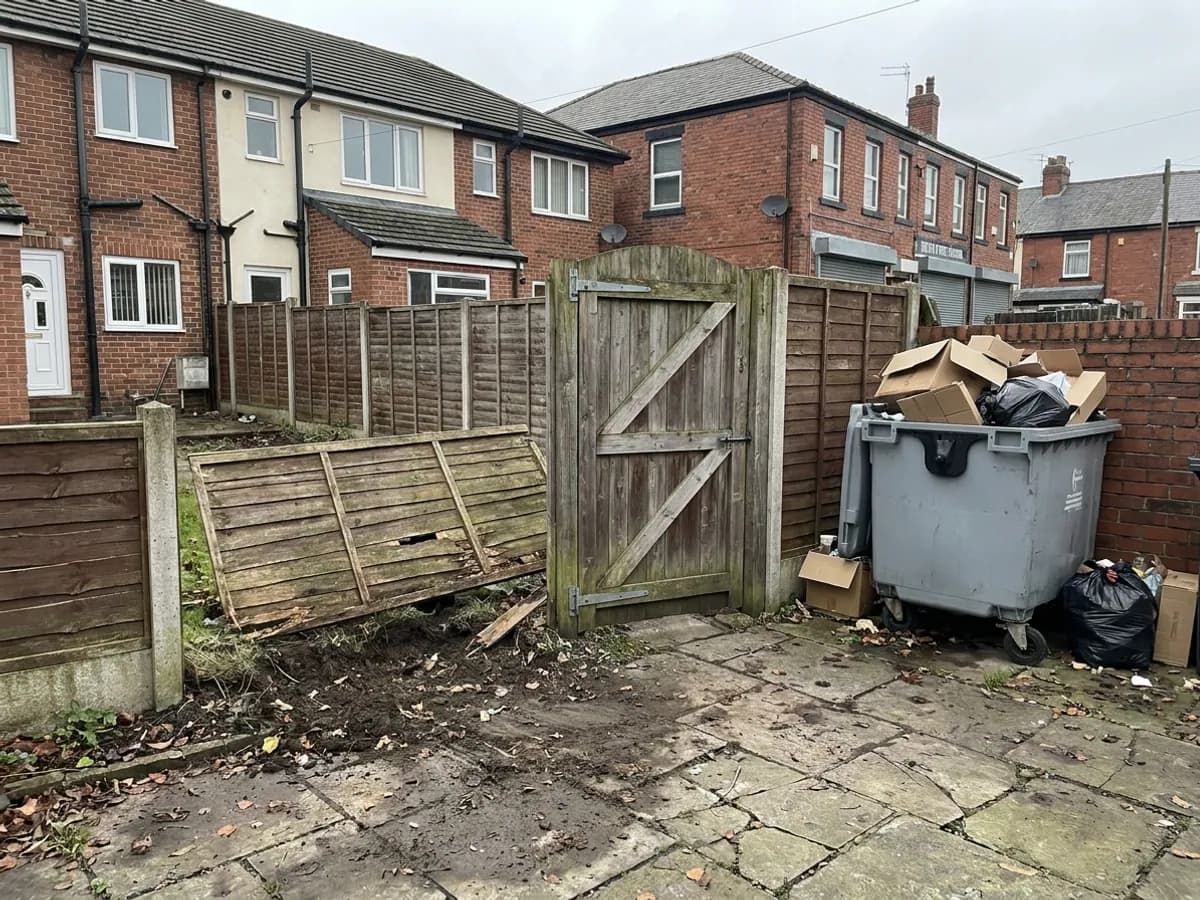 Fox activity signs checked around a waste and boundary area in Leeds