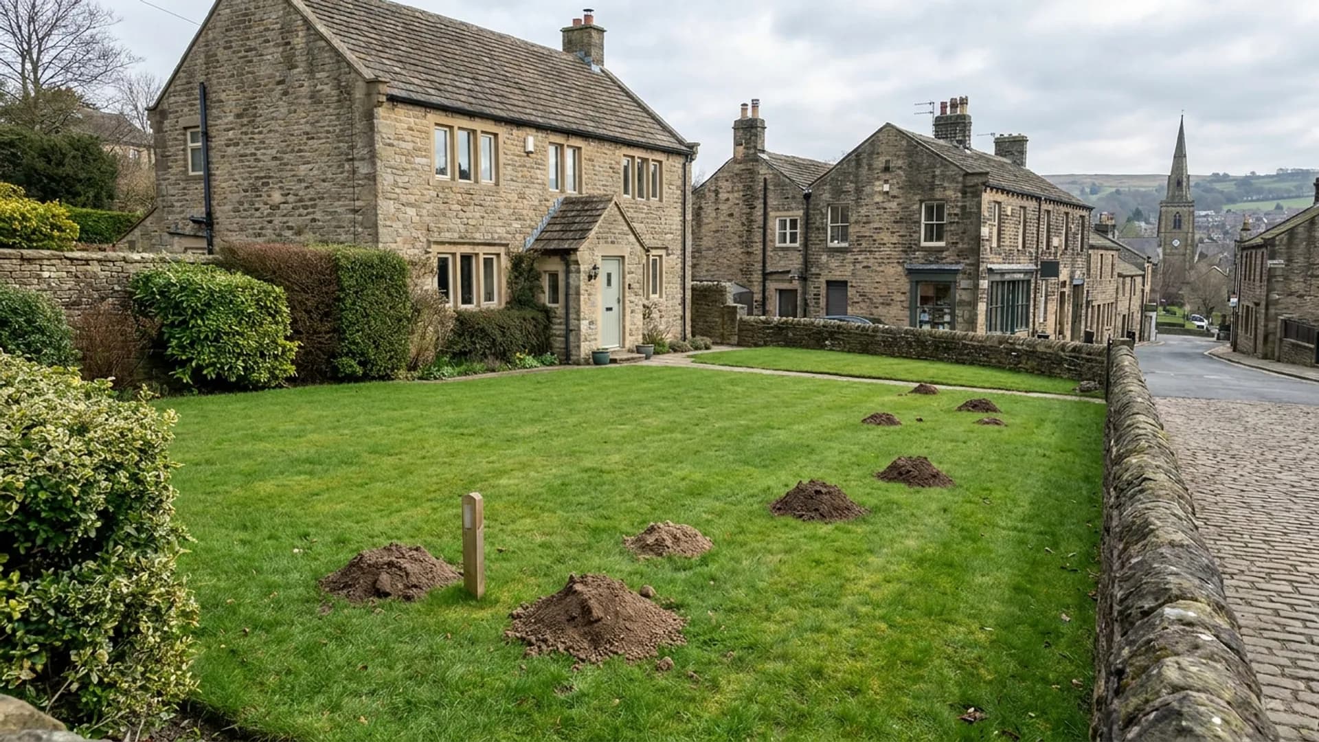 Fresh molehills inspected during mole control in Halifax