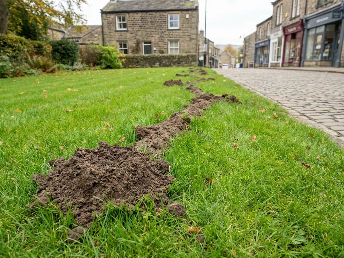 Mole tunnel activity checked across maintained ground in Ilkley