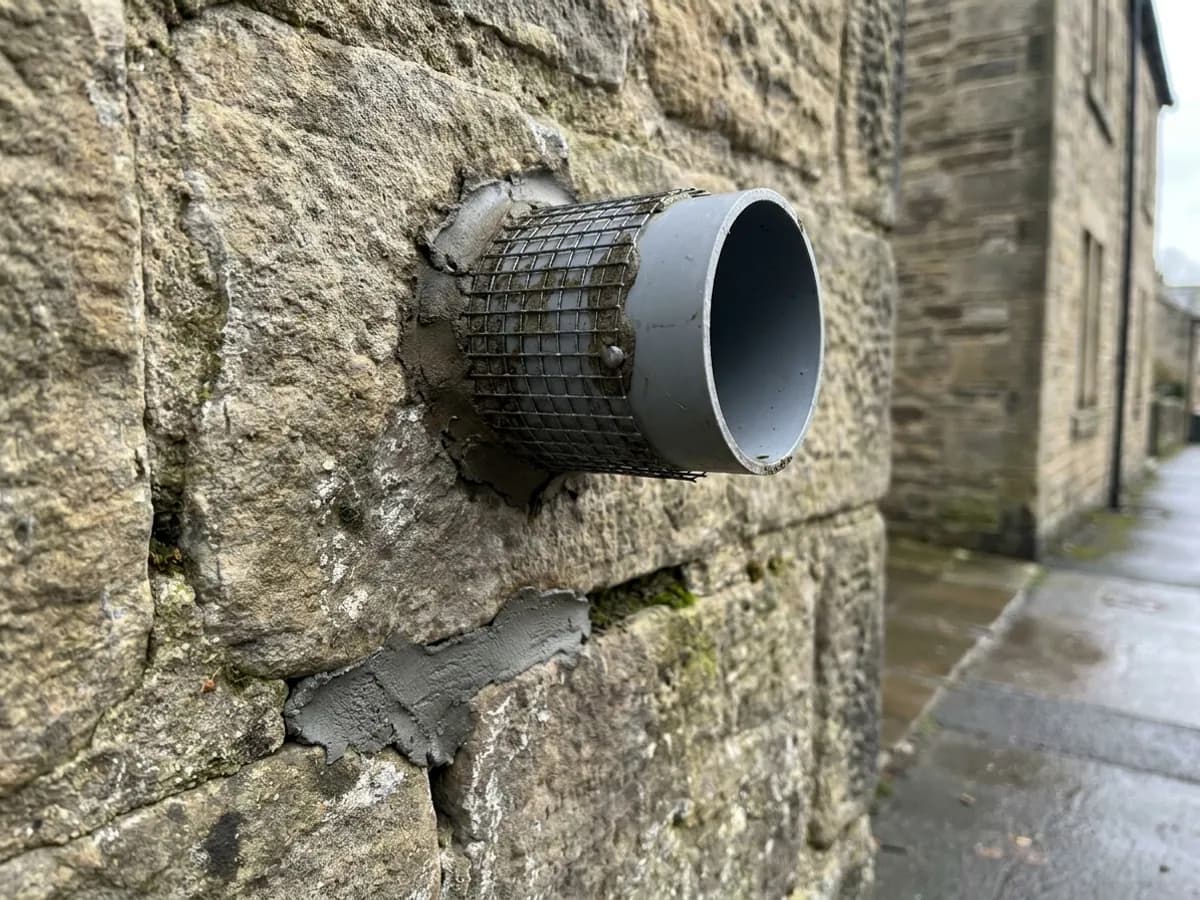 Service gap and exclusion material inspected during rodent proofing in Ilkley
