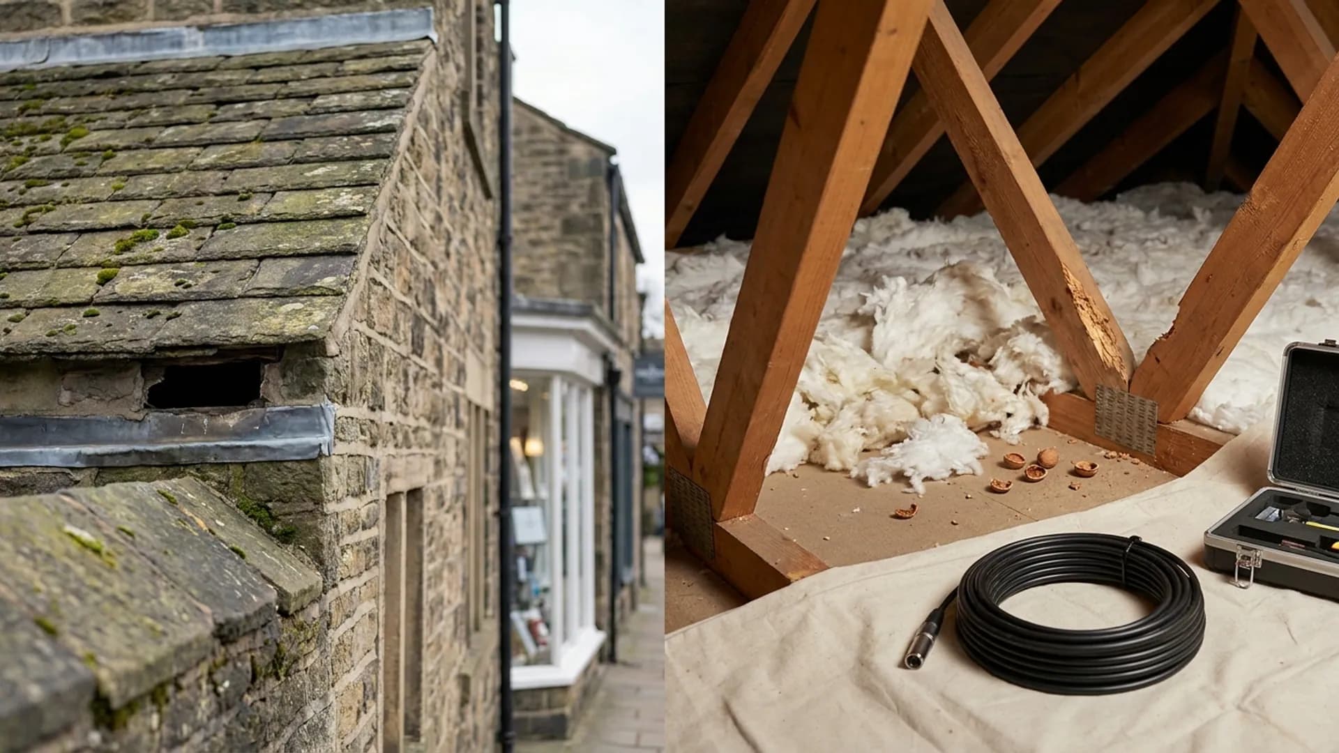Squirrel access point checked during squirrel removal in Ilkley